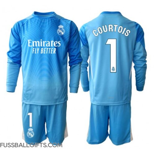 Real Madrid Thibaut Courtois #1 Torwart Fußballbekleidung Heimtrikot Kinder 2025-26 Langarm (+ kurze hosen)